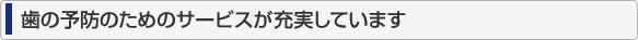 歯の予防のためのサービスが充実しています